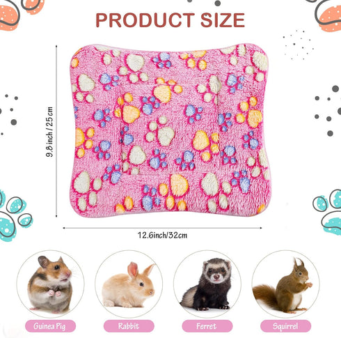 4 Pack Ultra Soft Dog Cat Bed Mat, Cozy Washable Thickened Pet Bed Mat for Small Animals (Vivid Color, 13 x 10 Inches)