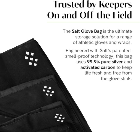 Salt Glove Bag Smell-Proof Durable Odor Containing Bag for Gloves - Extra Large - Water-Resistant and Easy to Clean