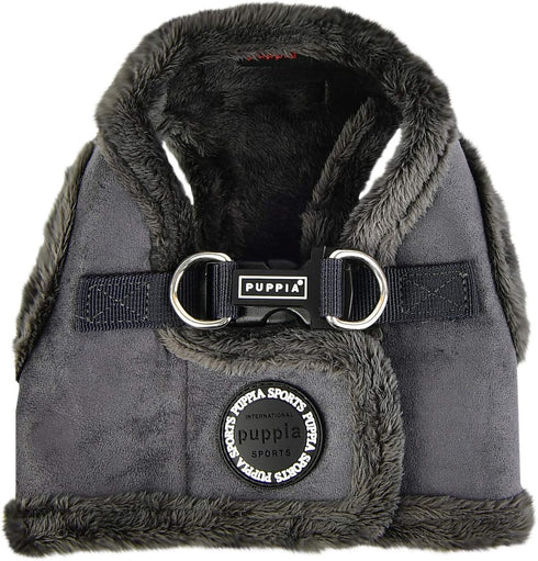 Puppia Terry Vest Dog Harness, Step-in Winter Suede Warm No Choke No Pull Training for Small and Medium Dogs, GREY, XL