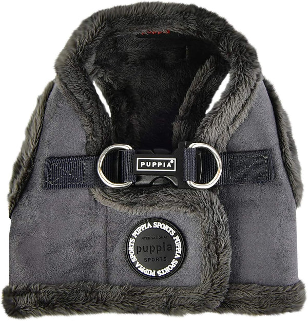 Puppia Terry Vest Dog Harness, Step-in Winter Suede Warm No Choke No Pull Training for Small and Medium Dogs, GREY, XL