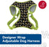 Ribbon Designer Wrap Adjustable Dog Harness, Large & Small, Brown Paws & Bones, 5/8" x 16-19"