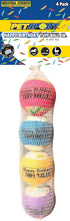 PetSport Jr. Happy Birthday Tuff Ball Dog Toys, 4 Pack Small (1.8") - Durable Felt & Rubber Balls