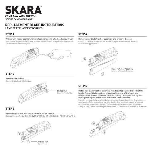 GEAR AID Skara Replacement Blade for Folding Camp Saw, Ideal for Cutting 2.5” Diameter Wood for Camping, Hiking