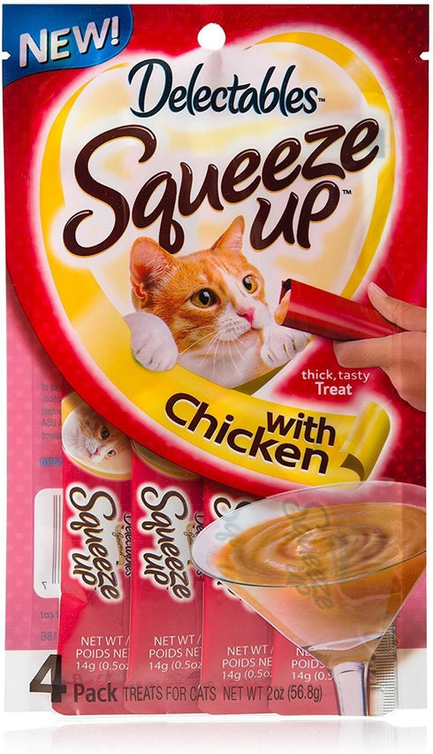 Hartz Delectables Squeeze Ups Chicken Flavor (2-PACKS), 4 Individual Tubes in Each Pack