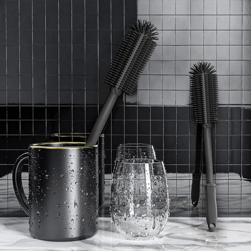 SUPPHOUS 2 Pack| 16+13Water Long Silicone Bottle Cleaning Brush | Bottle Brush Cleaner Brush for Hydro