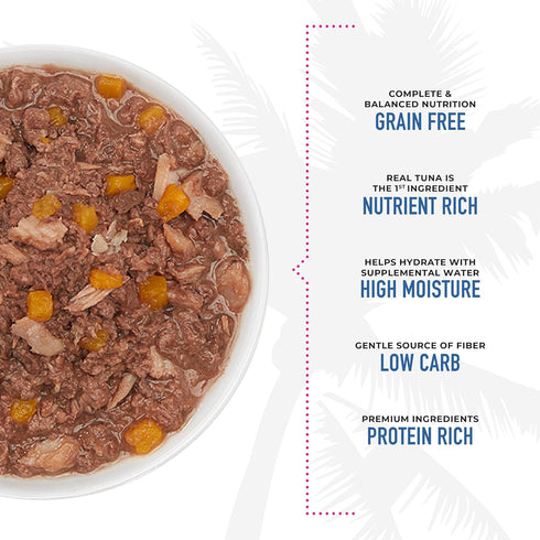 Tiki Cat Aloha Friends, Tuna, Tilapia & Pumpkin, Grain-Free Wet Cat Food, 3 oz. Pouch (Pack of 12)