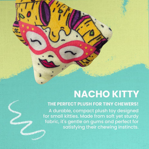 SNUG AROOZ Snugarooz Nacho Kitty Plush Cat Toy with Catnip Inside & Repair Patch Crinkle Sounds & Squeaker Engaging