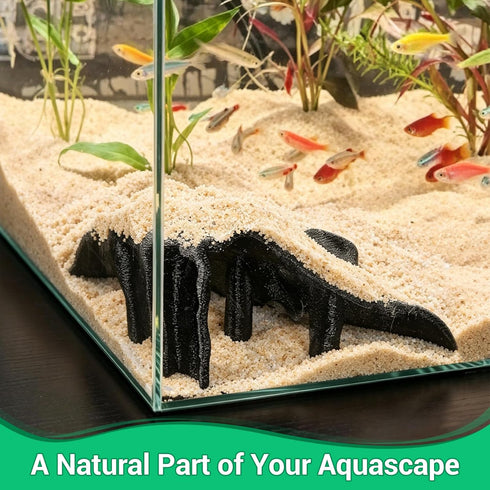 500g 7.5x7.5x4 Inch Aquarium Cave Fish Tank Cave Decor Corner Hide PETG Reptile Hideout with Sand, Mangrove Root
