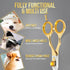 ZAVRIX 7.5 34 440C Professional Dog Grooming Scissors Curved Thinning Shears with Teeth, Pet Chunkers for Dogs & Cats