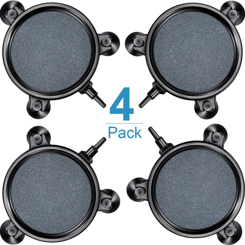 Mudder 4 Pieces Round Air Stone Disc with 12 Suction Cups, Hydroponics Pump Bubble Diffuser Kit