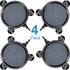 Mudder 4 Pieces Round Air Stone Disc with 12 Suction Cups, Hydroponics Pump Bubble Diffuser Kit