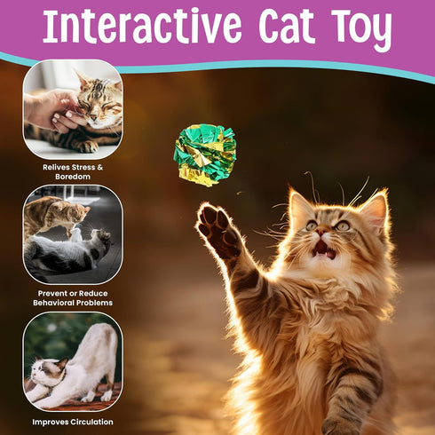 SPOT 1-1/2-Inch 4-Pack Ethical Mylar All Breed Sizes Balls Cat Toys, for All Breed Sizes