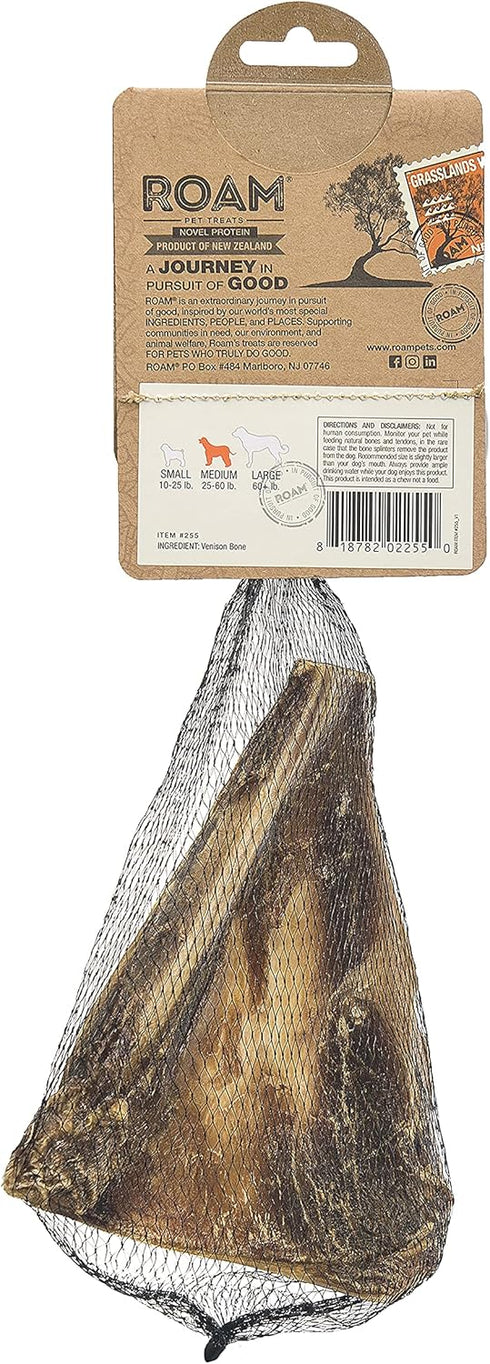 ROAM Pet Treats Bucky Chucky – Grasslands Venison Dog Bone, All Natural, Grain-Free, Gluten-Free, Single Ingredient
