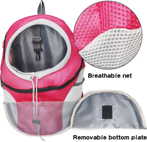 Fhiny Dog Carrier Backpack, Comfortable Doggy Front Backpack with Breathable Head Out Design for Travel and Hiking