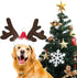 KUDES Dog Christmas Reindeer Antlers Headband, Classic Elk Hat Headwear Pet Costumes Accessories