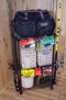 Old Cedar Outfitters Rolling Rod Cart and Tackle Trolley - Holds 12 Rod and Reel Combo for Storage