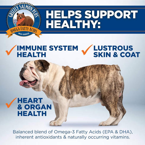 Grizzly Pet Products Salmon Plus Omega 3-6-9 Food Supplement for Dogs and Cats, 8 oz