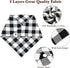 Christmas Plaid Dog Bandana with Button - Dual Layer Scarf Soft Cotton Triangle Bib for Small Medium Large Extra Large