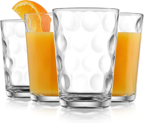 Home Essentials Set of 4 Juice Glasses, 7 oz Water Tumblers for Juice, Cocktails, Dishwasher Safe