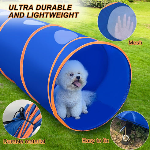 Dog Agility Tunnel with Breathable Mesh, Training Equipment with Carry Bag