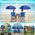 Yuntau 1 Set Beach Chair with Umbrella Foldable Camping Chair Fold up Umbrella with Universal Clamp Large Portable