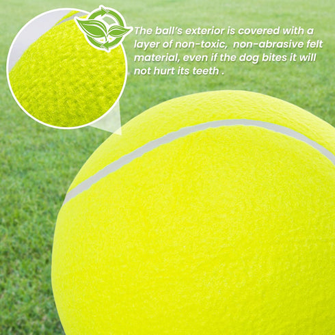 Dog Toy Ball - 9.5" Large Tennis Balls for Dogs, 2 Pack Inflatable Rubber Balls with Pump & Needle