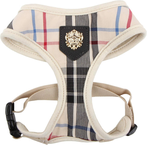 Puppia Junior Over-The-Head Dog Harness, Checkered Pattern, No Choke, Adjustable Chest Belt for Small & Medium Dogs,