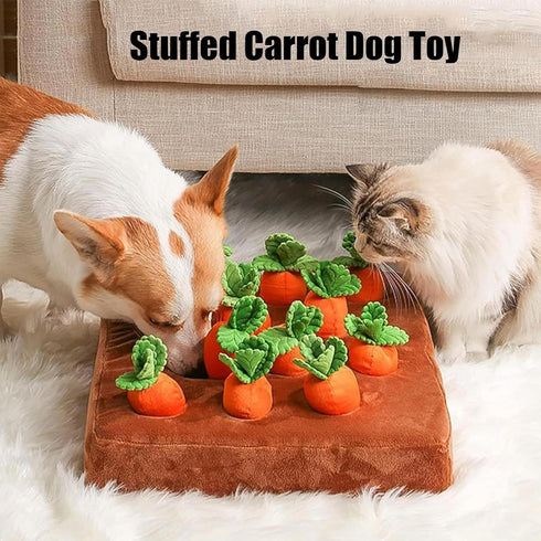 Generic 12 1 Snuffle Toys for Dogs - Carrot Interactive Feed Game, Piece Plush Puzzle Mat for Puppy Mental Stimulation