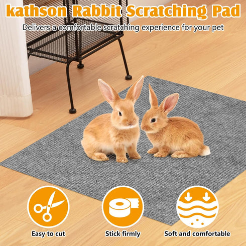 3.28ft kathson Bunny Scratch Pad, Self Adhesive Rabbit Scratching Mat for Couch Furniture and Wall Protector, Cuttable
