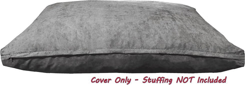 Dogbed4less DIY Pet Bed Pillow, Grey MicroSuede Duvet Cover and Waterproof Internal Case for XL Dog at 55X47X4 Inch -