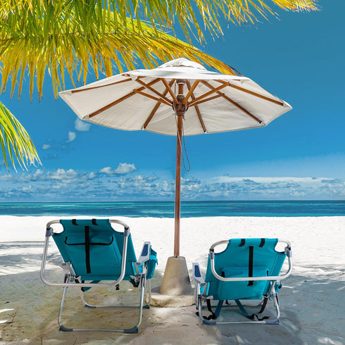 Generic Backpack 5 Beach Chairs Low Position Beach Chair with Pouch Straps Folding Lightweight Reclining Aluminum Lay