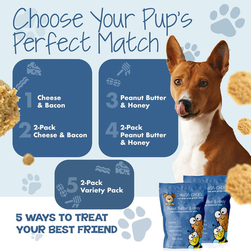 DAWG'S CHOICE Soft & Chewy Dog Treats, Peanut Butter & Honey Snacks for Dogs, Dog Treats Made in USA, Human Grade