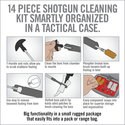 Real Avid Shotgun Cleaning Kit, 12 Gauge and 20 Gauge, Portable Pouch with Gun Cleaning Supplies