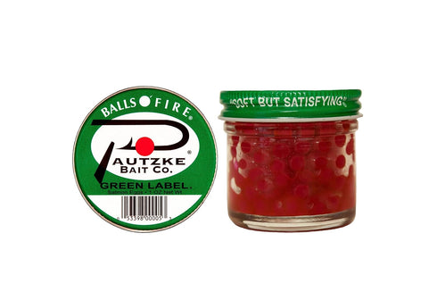 Pautzke Bait Balls O'Fire Salmon Eggs Green Label 1oz. Improved Version