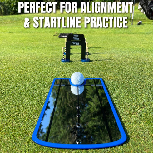 Golf Putting Alignment Mirror - Gates - Tees & Bag Training Combo Pack for Men - Indoor & Outdoor Golf Gifts