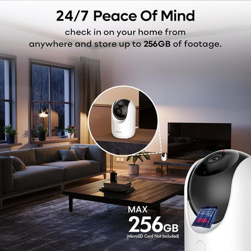 adomii 2K 33ft 2 Indoor Cameras for Home Security - Camera with Pan/Tilt, Night Vision, Way Audio, BLE Pairing - Motion