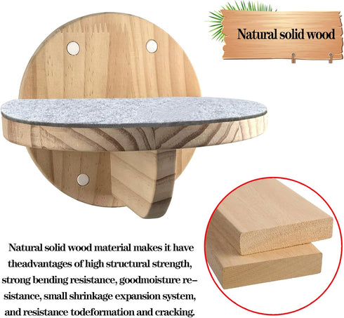 2 PCS Wall Mounted Cat Climbing Shelf, Wooden Steps Cat Wall Ladder for Climbing Perch Platform