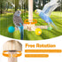 FrgKbTm Rotating Bird Perches Toy, Interactive Spinning Parrot Parakeet Toys, Wooden Exercise Stand Bird Cage