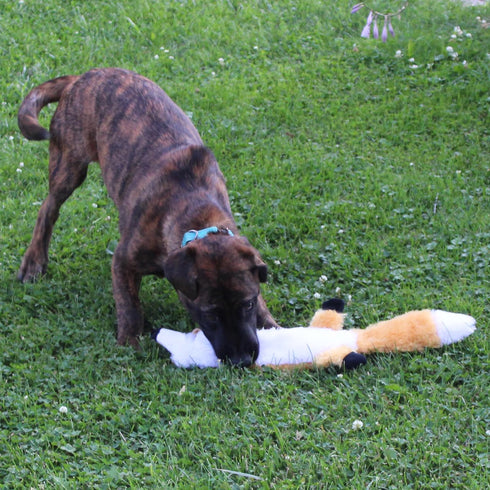 SPOT Skinneeez Extreme Quilted Fox Dog Toy, Durable, Stuffing Free, 4 Layers, 2 Squeakers, Ideal for Medium and Large
