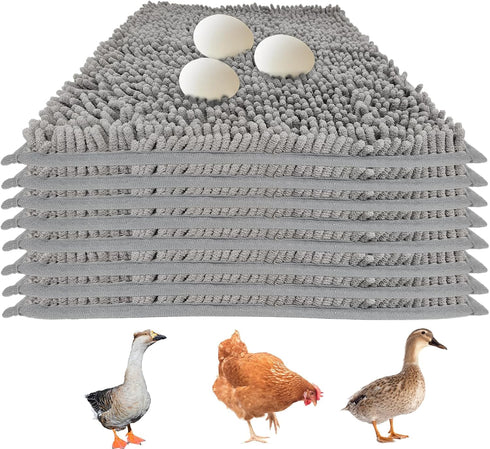 Wensdr 8 pcs Soft Chicken Nesting Pads for Laying Eggs Chenille Velvet Nesting