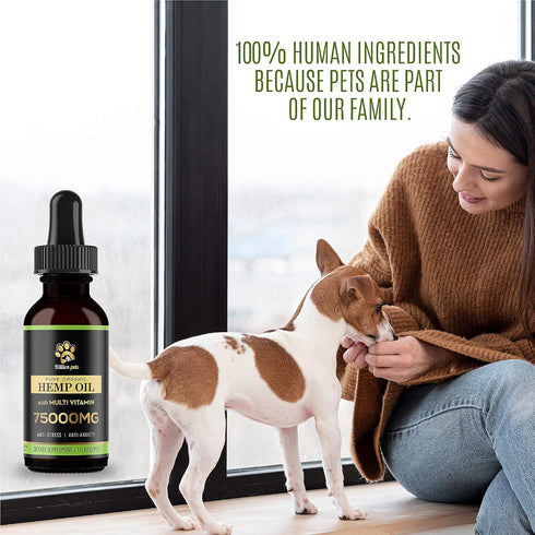 Hemp Oil for Dogs and Cats, Hemp Oil Drops with Omega Fatty Acids, Hip and Joint Support