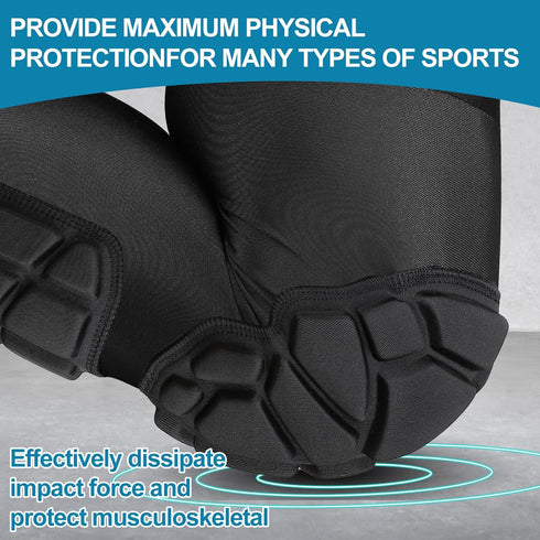 Padded Knee & Shin Guards, Compression Leg Sleeve Knee Brace for Youth Adult Football Basketball Soccer