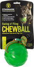 Starmark Durable Fun Ball on Rope for Dogs, Medium/Large, Green