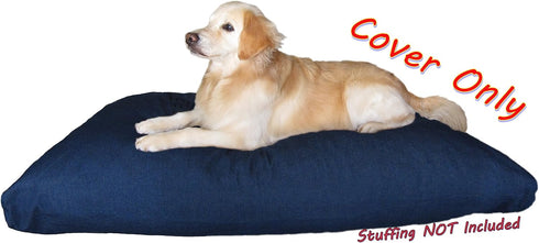 Dogbed4less Jumbo Denim Jean Dog Bed, 55X47X4 Inches, External Zipper Duvet Cover - Replacement Cover Only