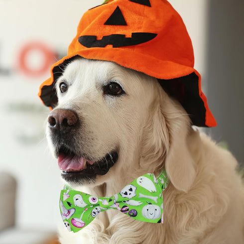 2023 NEW Halloween Holiday Dog Collar with Bow Tie for Boys and Girls, Suitable for Small Medium Large Dogs