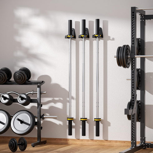 Olympic Barbell Hanger, Garage Gym Bar Wall Rack, Vertical Barbell Mount Rack, Space Saving Accessory