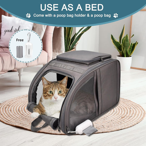 Backpack Backpack (4-Grey) Jespet Pet Carrier for Small Dog, Puppy, Soft Carrier Ideal for Traveling, Hiking, Walking