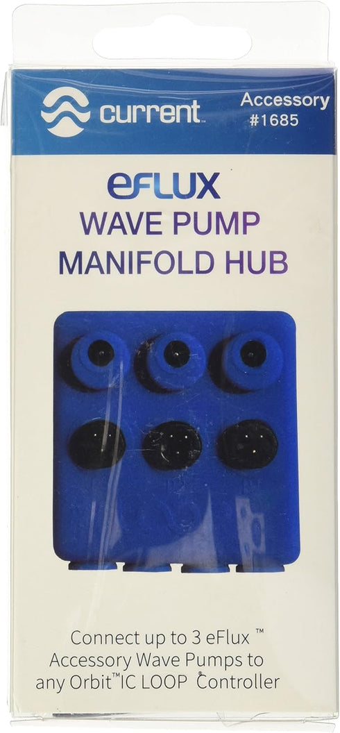 Current USA eFlux Wave Pump Blue Manifold HUB - Connects Up to 3 eFlux Wave Pumps