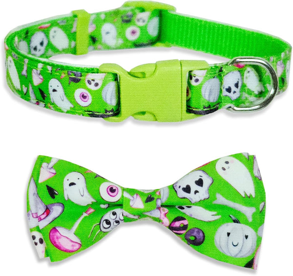 2023 NEW Halloween Holiday Dog Collar with Bow Tie for Boys and Girls, Suitable for Small Medium Large Dogs