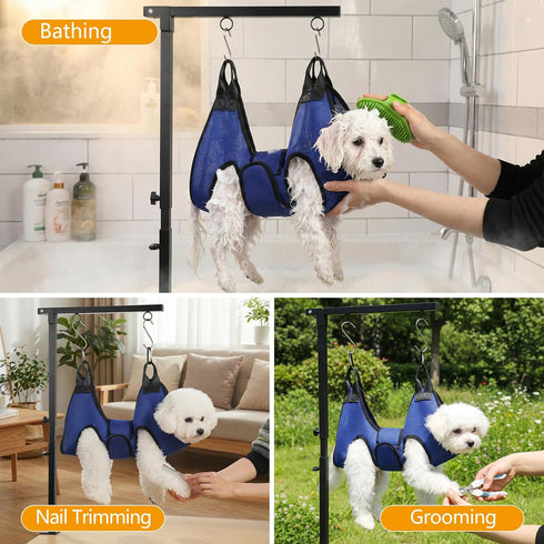 27-37 inch, Hammock, ondware Dog Grooming Arm with Dual-Spiral Clamp, Adjustable Height Dog Grooming Table Arm